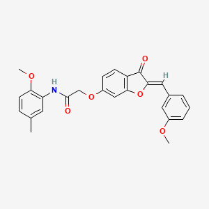 molecular formula C26H23NO6 B2940592 (Z)-N-(2-methoxy-5-methylphenyl)-2-((2-(3-methoxybenzylidene)-3-oxo-2,3-dihydrobenzofuran-6-yl)oxy)acetamide CAS No. 892627-83-7