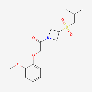 molecular formula C16H23NO5S B2940594 1-(3-(Isobutylsulfonyl)azetidin-1-yl)-2-(2-methoxyphenoxy)ethanone CAS No. 1797885-67-6