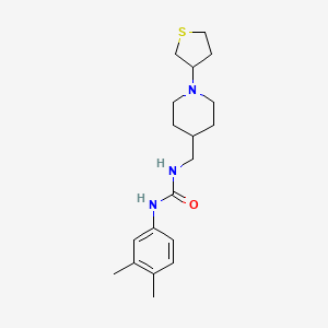 1-(3,4-Dimethylphenyl)-3-((1-(tetrahydrothiophen-3-yl)piperidin-4-yl)methyl)urea