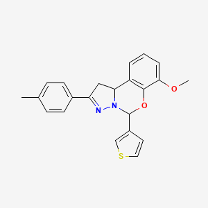7-methoxy-5-(thiophen-3-yl)-2-(p-tolyl)-5,10b-dihydro-1H-benzo[e]pyrazolo[1,5-c][1,3]oxazine