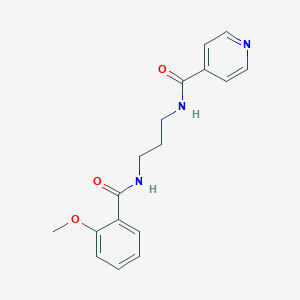 molecular formula C17H19N3O3 B294061 N-{3-[(2-methoxybenzoyl)amino]propyl}isonicotinamide 