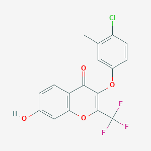 molecular formula C17H10ClF3O4 B2940630 3-(4-Chloro-3-methylphenoxy)-7-hydroxy-2-(trifluoromethyl)chromen-4-one CAS No. 691366-79-7