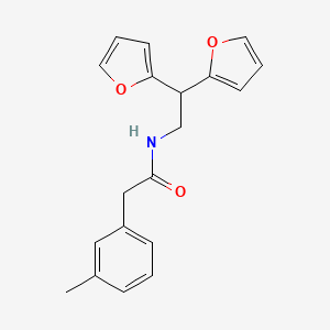 molecular formula C19H19NO3 B2940631 N-(2,2-di(furan-2-yl)ethyl)-2-(m-tolyl)acetamide CAS No. 2309598-07-8