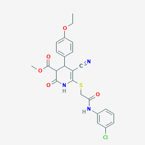 Methyl 6-({2-[(3-chlorophenyl)amino]-2-oxoethyl}sulfanyl)-5-cyano-4-(4-ethoxyphenyl)-2-hydroxy-3,4-dihydropyridine-3-carboxylate