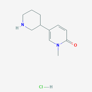 molecular formula C11H17ClN2O B2940633 1-methyl-5-(piperidin-3-yl)pyridin-2(1H)-one hydrochloride CAS No. 1931126-38-3