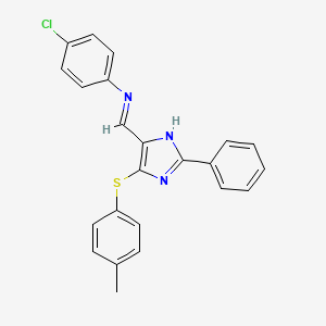 4-chloro-N-({5-[(4-methylphenyl)sulfanyl]-2-phenyl-1H-imidazol-4-yl}methylene)aniline