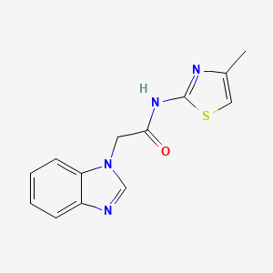 molecular formula C13H12N4OS B2940635 2-(1H-benzo[d]imidazol-1-yl)-N-(4-methylthiazol-2-yl)acetamide CAS No. 919427-66-0