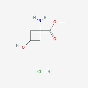 molecular formula C6H12ClNO3 B2940649 Methyl 1-amino-3-hydroxycyclobutane-1-carboxylate hydrochloride CAS No. 2095396-15-7
