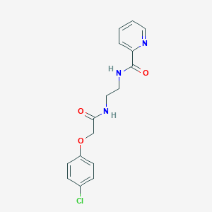 molecular formula C16H16ClN3O3 B294065 N-(2-{[(4-chlorophenoxy)acetyl]amino}ethyl)pyridine-2-carboxamide 