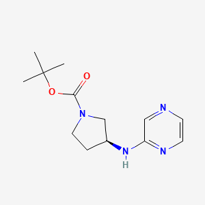 molecular formula C13H20N4O2 B2940650 (S)-3-(Pyrazin-2-ylamino)-pyrrolidine-1-carboxylic acid tert-butyl ester CAS No. 915002-35-6