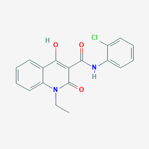 molecular formula C18H15ClN2O3 B2940655 N-(2-chlorophenyl)-1-ethyl-4-hydroxy-2-oxo-1,2-dihydroquinoline-3-carboxamide CAS No. 303100-76-7