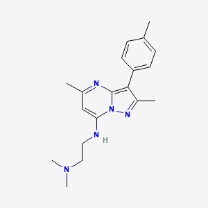 molecular formula C19H25N5 B2940658 N'-[2,5-dimethyl-3-(4-methylphenyl)pyrazolo[1,5-a]pyrimidin-7-yl]-N,N-dimethylethane-1,2-diamine CAS No. 900296-51-7