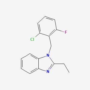 molecular formula C16H14ClFN2 B2940661 1-[(2-Chloro-6-fluorophenyl)methyl]-2-ethylbenzimidazole CAS No. 637324-47-1
