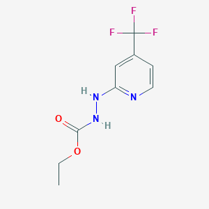 molecular formula C9H10F3N3O2 B2940684 Ethyl 2-[4-(trifluoromethyl)pyridin-2-yl]hydrazine-1-carboxylate CAS No. 883010-89-7
