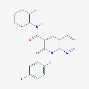 molecular formula C23H24FN3O2 B2940693 1-(4-fluorobenzyl)-N-(2-methylcyclohexyl)-2-oxo-1,2-dihydro-1,8-naphthyridine-3-carboxamide CAS No. 899984-24-8