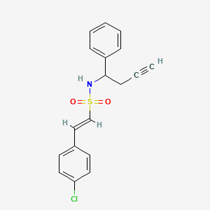 molecular formula C18H16ClNO2S B2940699 (E)-2-(4-Chlorophenyl)-N-(1-phenylbut-3-ynyl)ethenesulfonamide CAS No. 1445766-44-8