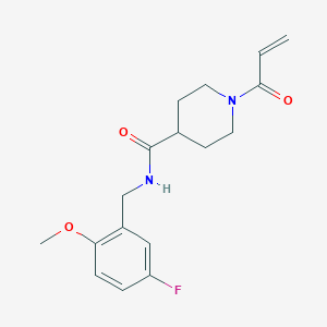molecular formula C17H21FN2O3 B2940711 N-[(5-Fluoro-2-methoxyphenyl)methyl]-1-prop-2-enoylpiperidine-4-carboxamide CAS No. 2361801-32-1