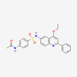 molecular formula C25H23N3O4S B2940717 N-(4-(N-(4-ethoxy-2-phenylquinolin-6-yl)sulfamoyl)phenyl)acetamide CAS No. 1185164-28-6