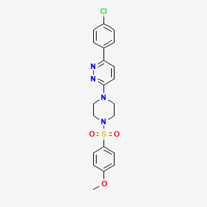 molecular formula C21H21ClN4O3S B2940718 3-(4-Chlorophenyl)-6-(4-((4-methoxyphenyl)sulfonyl)piperazin-1-yl)pyridazine CAS No. 1021104-47-1