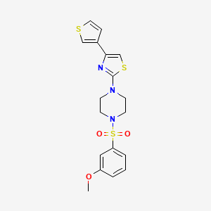 molecular formula C18H19N3O3S3 B2940721 2-(4-((3-Methoxyphenyl)sulfonyl)piperazin-1-yl)-4-(thiophen-3-yl)thiazole CAS No. 1448057-06-4