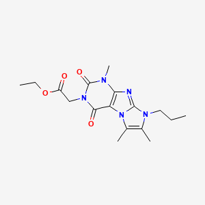 molecular formula C17H23N5O4 B2940726 Ethyl 2-(4,7,8-trimethyl-1,3-dioxo-6-propylpurino[7,8-a]imidazol-2-yl)acetate CAS No. 878412-20-5