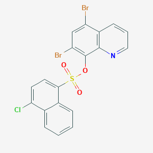 molecular formula C19H10Br2ClNO3S B2940729 5,7-Dibromoquinolin-8-yl 4-chloronaphthalene-1-sulfonate CAS No. 2249239-39-0