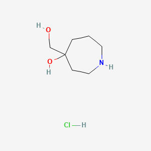 molecular formula C7H16ClNO2 B2940733 4-(Hydroxymethyl)azepan-4-ol hydrochloride CAS No. 884535-16-4