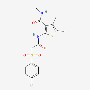 2-(2-((4-chlorophenyl)sulfonyl)acetamido)-N,4,5-trimethylthiophene-3-carboxamide