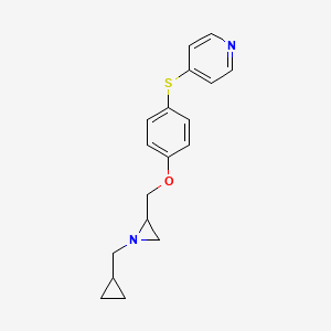 molecular formula C18H20N2OS B2940738 4-[4-[[1-(Cyclopropylmethyl)aziridin-2-yl]methoxy]phenyl]sulfanylpyridine CAS No. 2418732-63-3