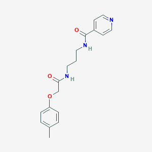 molecular formula C18H21N3O3 B294076 N-[3-(2-p-Tolyloxy-acetylamino)-propyl]-isonicotinamide 