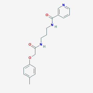 molecular formula C18H21N3O3 B294077 N-[3-(2-p-Tolyloxy-acetylamino)-propyl]-nicotinamide 