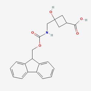 3-[(9H-Fluoren-9-ylmethoxycarbonylamino)methyl]-3-hydroxycyclobutane-1-carboxylic acid