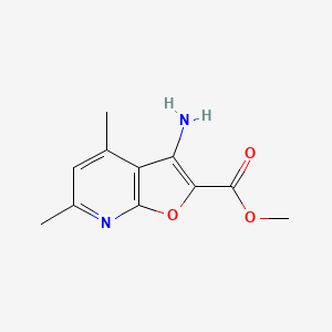 molecular formula C11H12N2O3 B2940776 Methyl 3-amino-4,6-dimethylfuro[2,3-b]pyridine-2-carboxylate CAS No. 801228-39-7