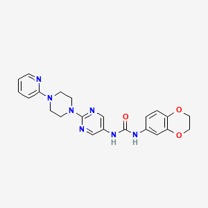 1-(2,3-Dihydrobenzo[b][1,4]dioxin-6-yl)-3-(2-(4-(pyridin-2-yl)piperazin-1-yl)pyrimidin-5-yl)urea