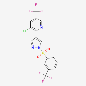 3-Chloro-5-(trifluoromethyl)-2-[1-[3-(trifluoromethyl)phenyl]sulfonylpyrazol-4-yl]pyridine