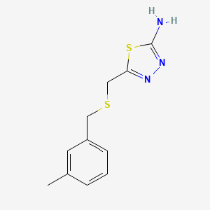 molecular formula C11H13N3S2 B2940789 5-{[(3-Methylbenzyl)sulfanyl]methyl}-1,3,4-thiadiazol-2-amine CAS No. 299443-05-3