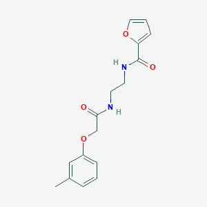 molecular formula C16H18N2O4 B294079 N-(2-{[2-(3-methylphenoxy)acetyl]amino}ethyl)-2-furamide 