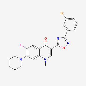 molecular formula C23H20BrFN4O2 B2940795 3-[3-(3-bromophenyl)-1,2,4-oxadiazol-5-yl]-6-fluoro-1-methyl-7-piperidin-1-ylquinolin-4(1H)-one CAS No. 1111158-05-4