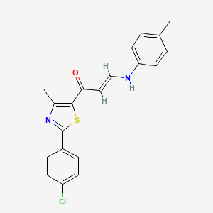 (E)-1-[2-(4-chlorophenyl)-4-methyl-1,3-thiazol-5-yl]-3-(4-methylanilino)prop-2-en-1-one