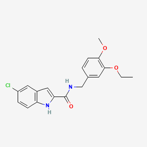molecular formula C19H19ClN2O3 B2940813 5-chloro-N-(3-ethoxy-4-methoxybenzyl)-1H-indole-2-carboxamide CAS No. 1252817-52-9