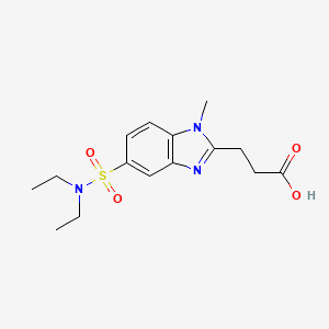 molecular formula C15H21N3O4S B2940814 3-[5-(diethylsulfamoyl)-1-methyl-1H-1,3-benzodiazol-2-yl]propanoic acid CAS No. 735322-69-7