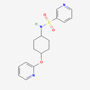 molecular formula C16H19N3O3S B2940815 N-((1r,4r)-4-(pyridin-2-yloxy)cyclohexyl)pyridine-3-sulfonamide CAS No. 2034255-08-6