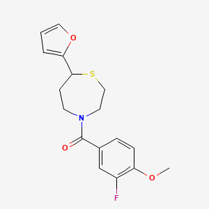 (3-Fluoro-4-methoxyphenyl)(7-(furan-2-yl)-1,4-thiazepan-4-yl)methanone