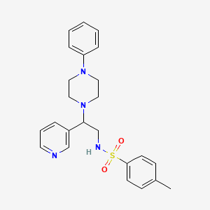 molecular formula C24H28N4O2S B2940821 4-methyl-N-(2-(4-phenylpiperazin-1-yl)-2-(pyridin-3-yl)ethyl)benzenesulfonamide CAS No. 863558-79-6