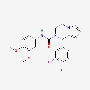 molecular formula C22H21F2N3O3 B2940830 1-(3,4-二氟苯基)-N-(3,4-二甲氧基苯基)-3,4-二氢吡咯并[1,2-a]吡嗪-2(1H)-甲酰胺 CAS No. 899960-23-7