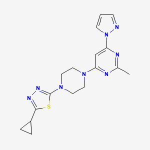 2-Cyclopropyl-5-[4-(2-methyl-6-pyrazol-1-ylpyrimidin-4-yl)piperazin-1-yl]-1,3,4-thiadiazole