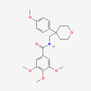 3,4,5-trimethoxy-N-[[4-(4-methoxyphenyl)oxan-4-yl]methyl]benzamide