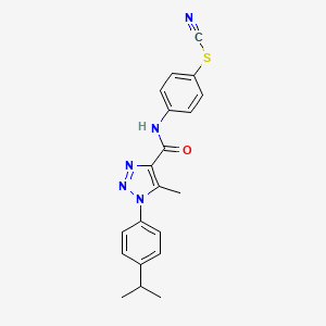 molecular formula C20H19N5OS B2940854 1-(4-isopropylphenyl)-5-methyl-N-(4-thiocyanatophenyl)-1H-1,2,3-triazole-4-carboxamide CAS No. 904815-29-8