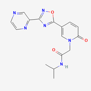 molecular formula C16H16N6O3 B2940859 N-异丙基-2-[2-氧代-5-(3-吡嗪-2-基-1,2,4-恶二唑-5-基)吡啶-1(2H)-基]乙酰胺 CAS No. 1396857-46-7