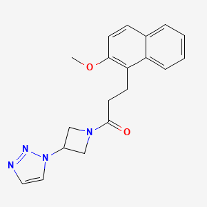 molecular formula C19H20N4O2 B2940869 1-(3-(1H-1,2,3-triazol-1-yl)azetidin-1-yl)-3-(2-methoxynaphthalen-1-yl)propan-1-one CAS No. 2034442-78-7